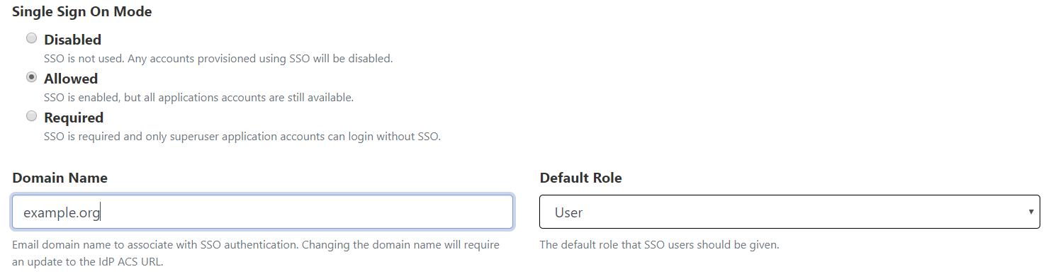 SSO Default Role SSO Default Role
