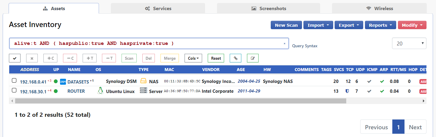 Public and Private IP Address Query