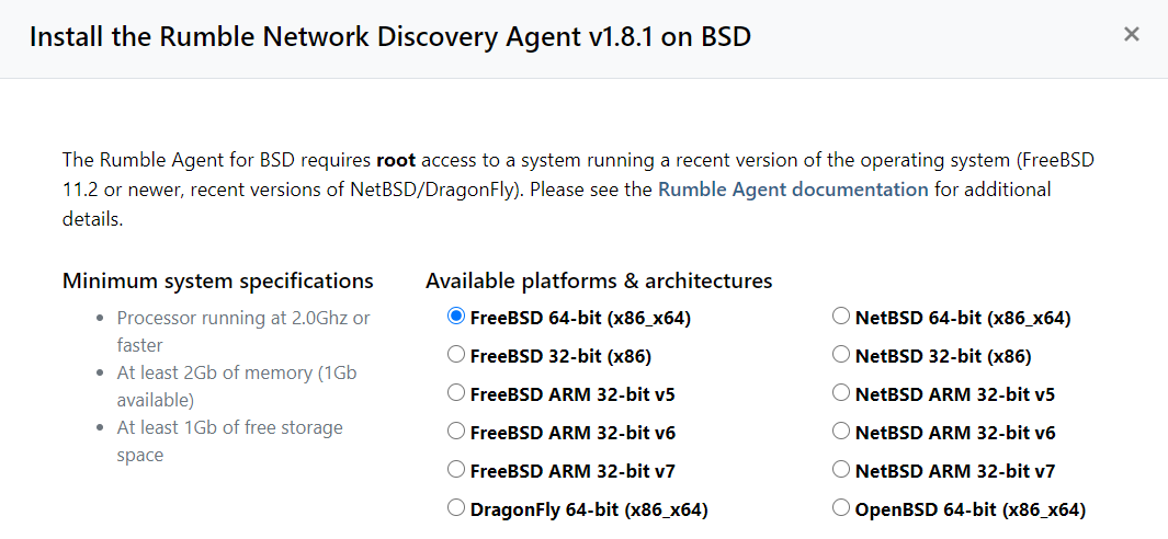 Rumble BSD Support Rumble BSD Support