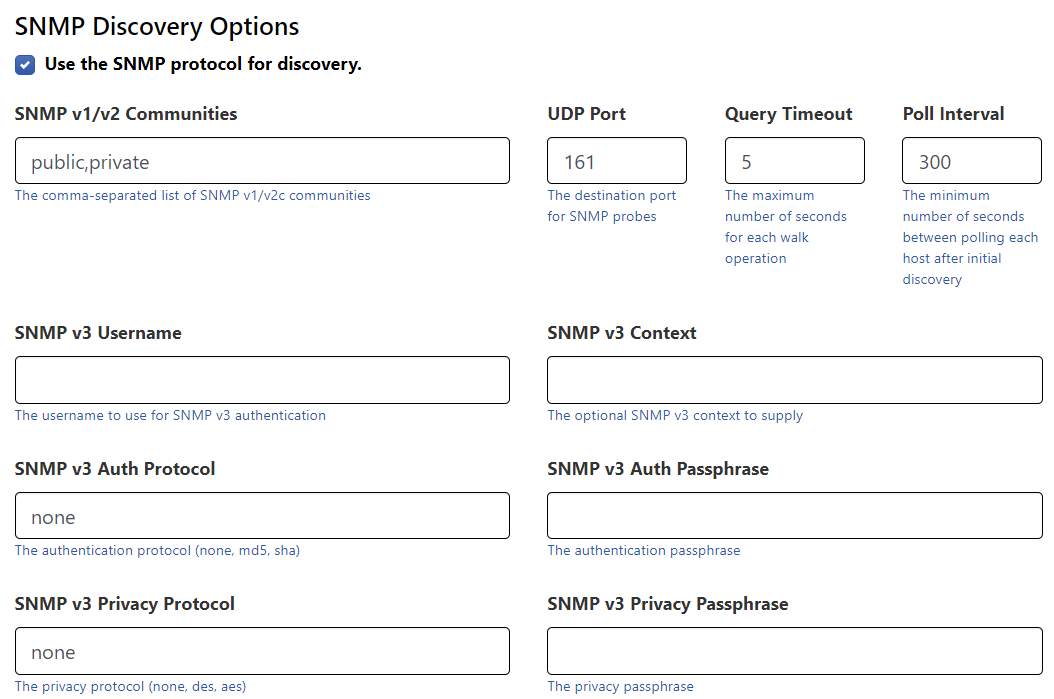 SNMP Options SNMP Options