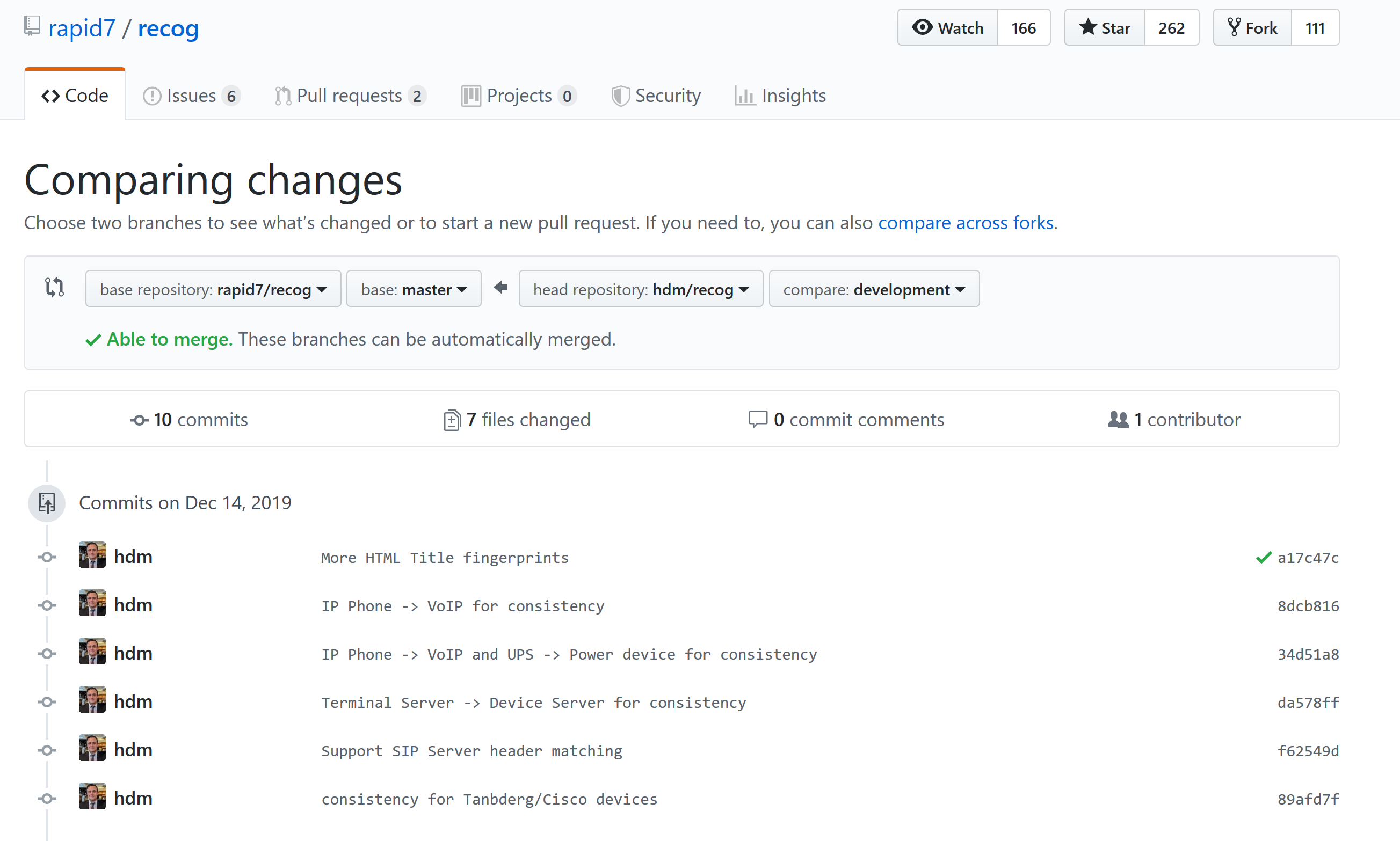 Recog Fingerprint Updates