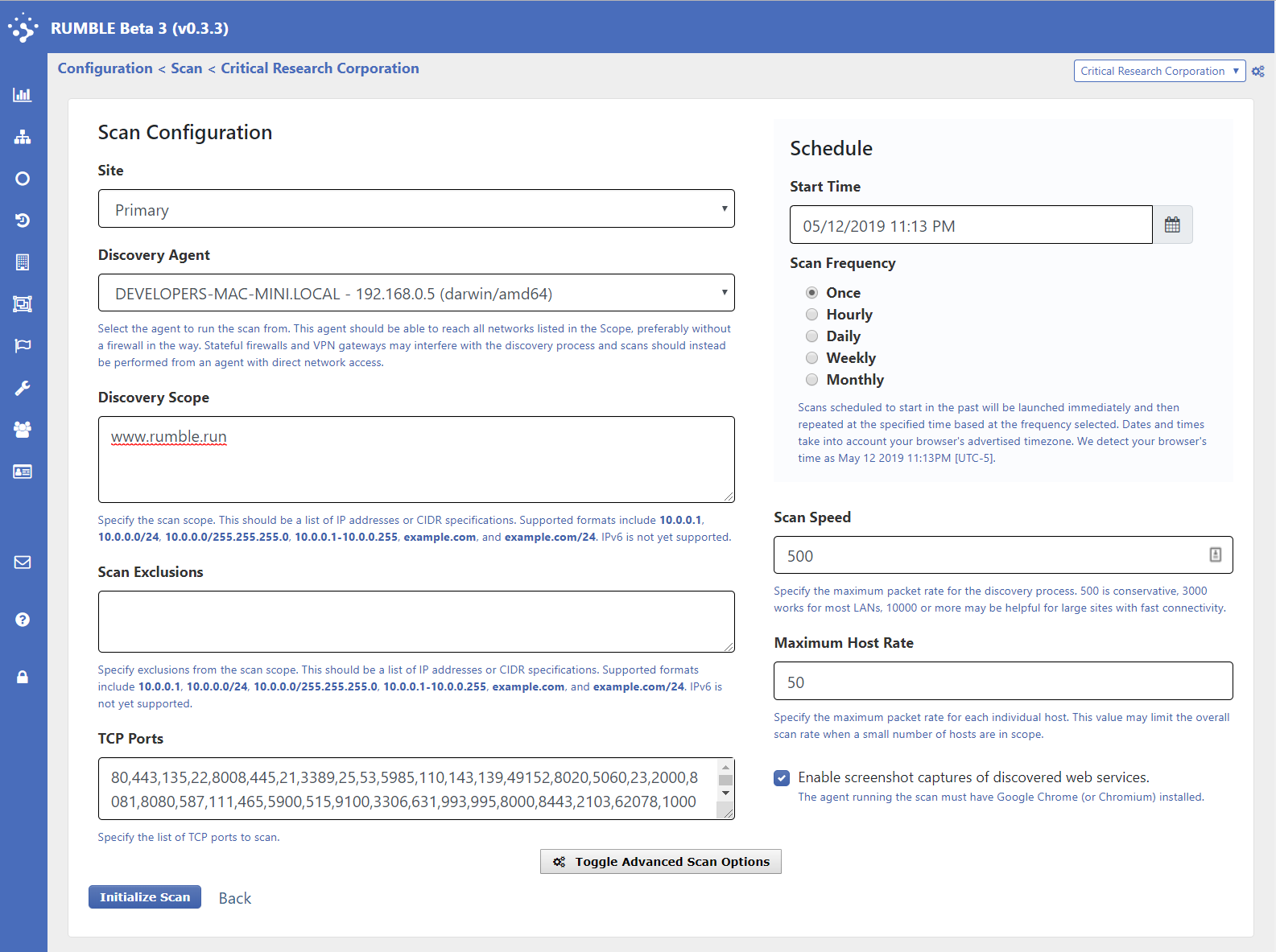 Configuring Web Screenshots Configuring Web Screenshots